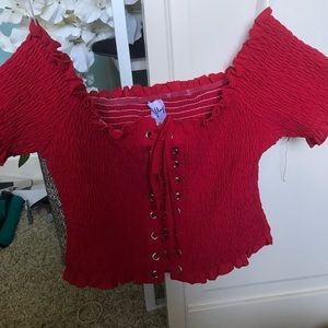 off the shoulder top, princess polly NEVER WORN